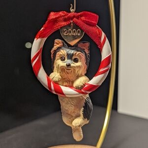 2000 Hallmark Puppy Love Christmas Ornament Yorkshire Limited Edition